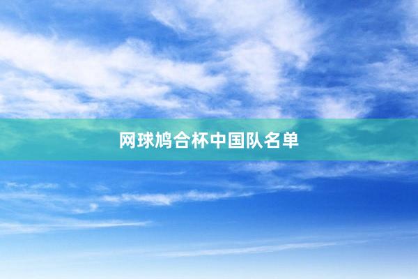 网球鸠合杯中国队名单