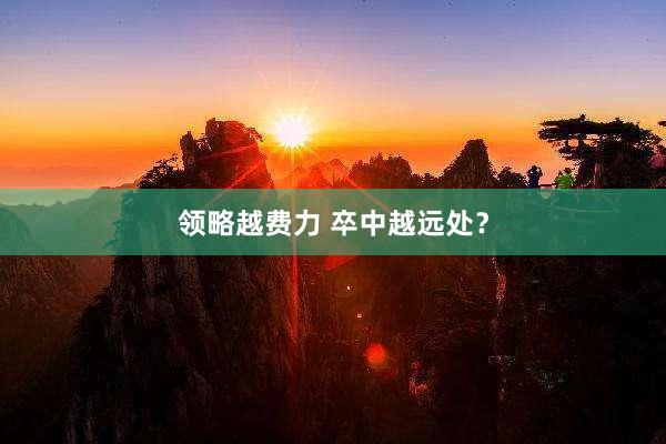 领略越费力 卒中越远处？